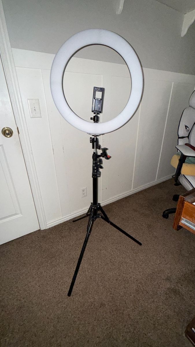 Large LED Ring Light with Adjustable Tripod Stand & Phone Holder - Perfect for Content Creation