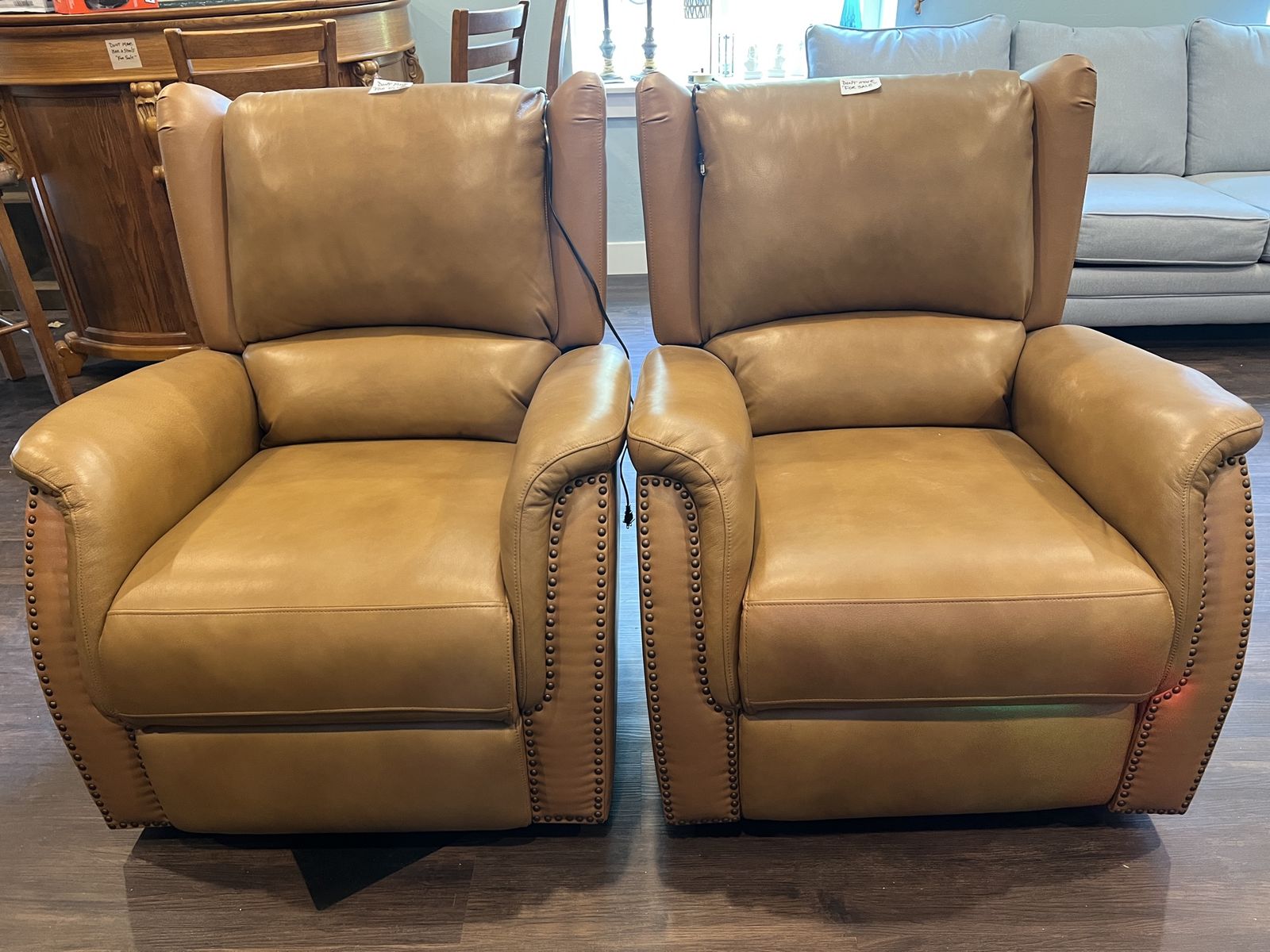 Faux leather recliners like new