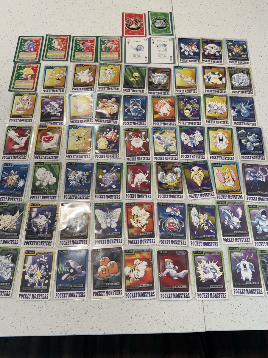 65 Vintage Japanese Pokemon Pocket Monsters from 1996. Great condition!