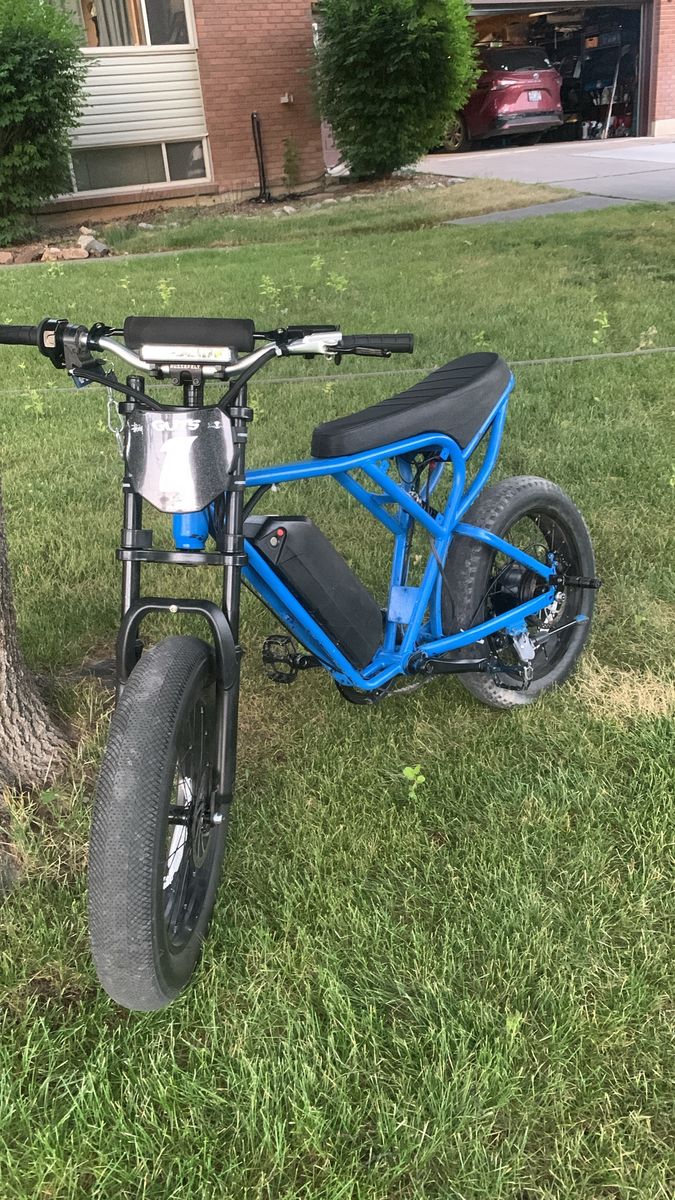 Ridstar Q20 Modded Blue Electric Fat Tire Bike - Excellent Condition, Works Perfectly
