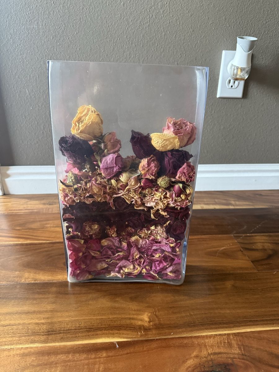 Tall Glass Rectangle Vase