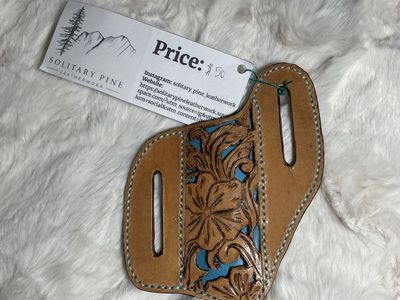 Hand tooled Pancake knife sheath