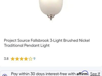 Fallsbrook 3 Light Brushed Nickel Traditional Pendant Light, Adjustable Hanging Length
