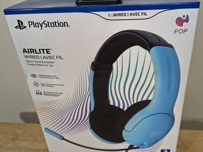PDP Airlite Wired Stereo Gaming Headset for PlayStation - Blue, 40mm Drivers, Noise-Cancelling Mic