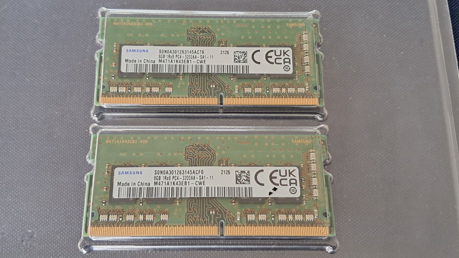 16gb (2x8gb) Samsung DDR4 3200 laptop RAM