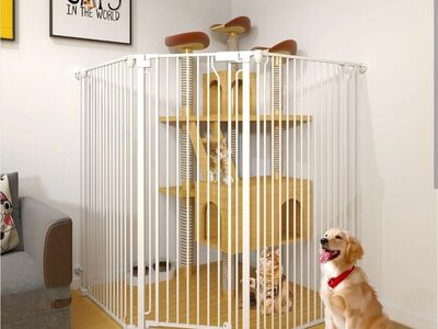 NEW 51" Extra Tall 81" Wide Cat Gate, Multi Angle