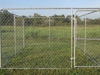 Large Chain Link Outdoor Dog Kennel 10' x 10' x 6' with Gate