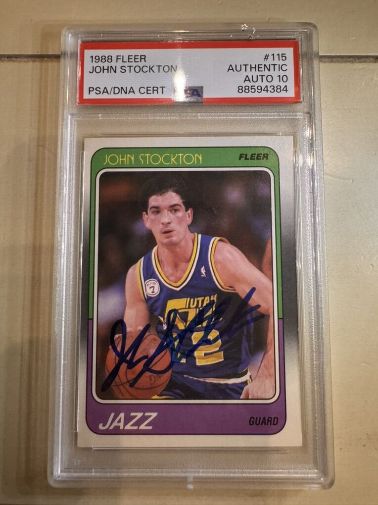 1988 Fleer John Stockton #115 Authentic Auto