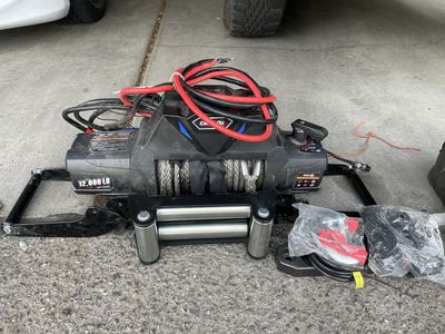 Carry-On 12,000 LB Off-Road Winch with Synthetic Rope & Roller Fairlead