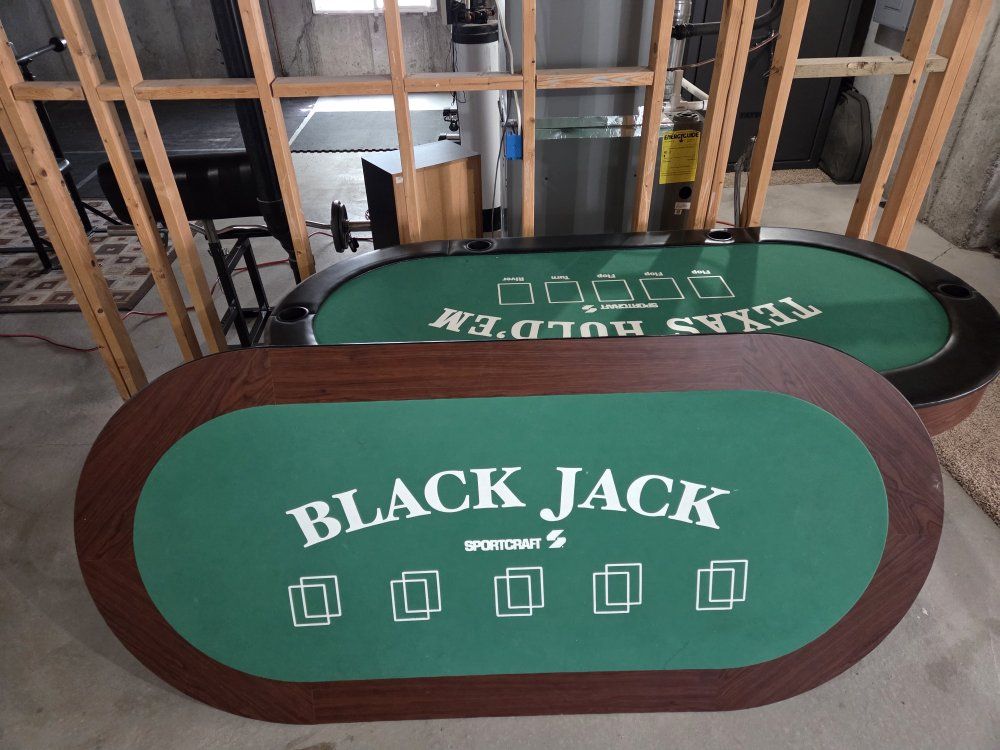 (Reduced Price) Sportcraft  Casino table Texas Hold'em and Blackjack Reversible Dining Tops 