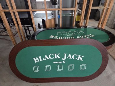 (Reduced Price) Sportcraft Casino table Texas Hold'em and Blackjack Reversible Dining Tops