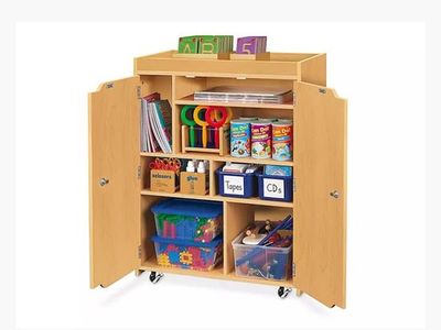 Lakeshore Learning Heavy-Duty Mobile Teaching Cabinet - Classroom Storage Unit