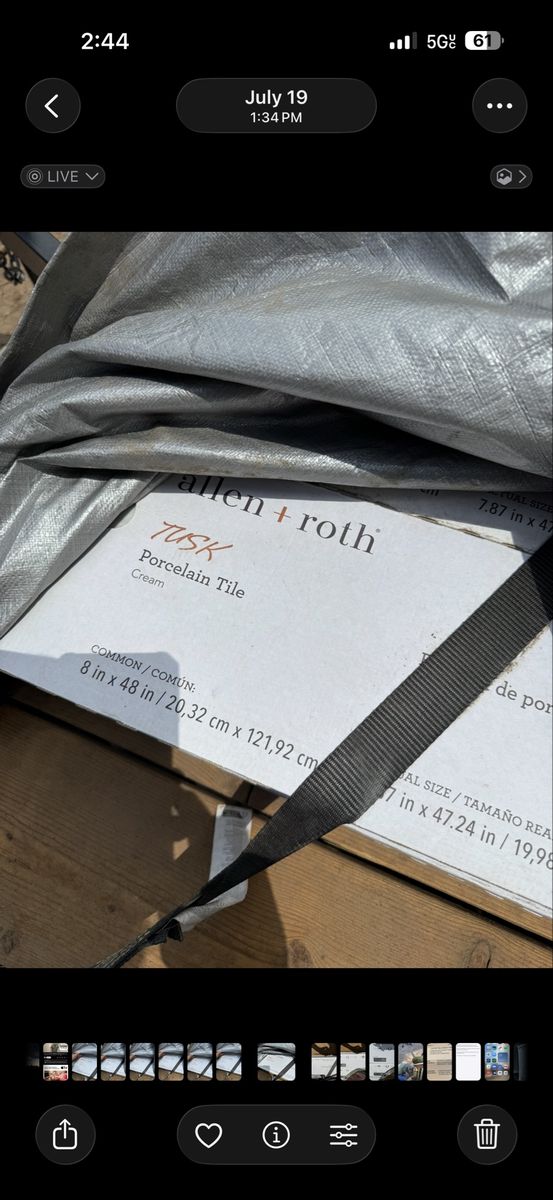 Allen + Roth Tusk Cream 8x48 Porcelain Tile - New in Box