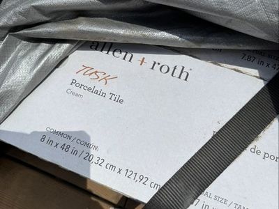 Allen + Roth Tusk Cream 8x48 Porcelain Tile - New in Box