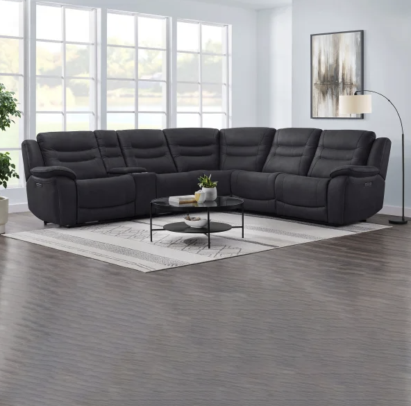 BACK TO SCHOOL COMFORT SALE – KELSEE FABRIC POWER RECLINING SECTIONAL