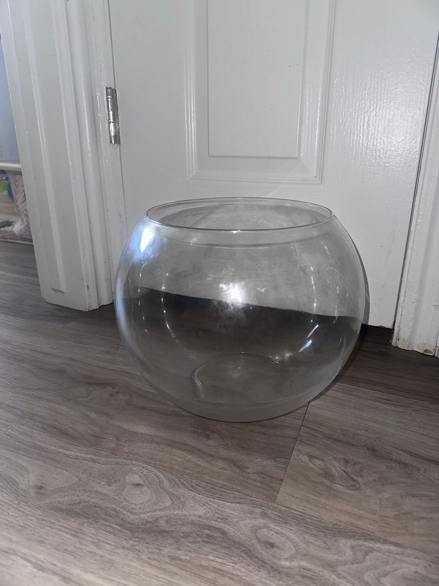 Large Clear Glass Fish Bowl / Terrarium Planter 
