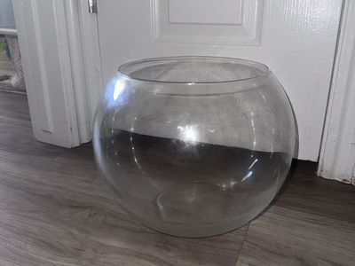 Large Clear Glass Fish Bowl / Terrarium Planter