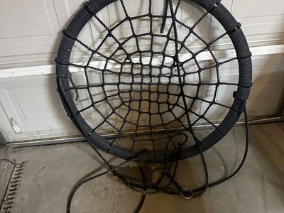 Black Round Rope Spider Web Tree Swing