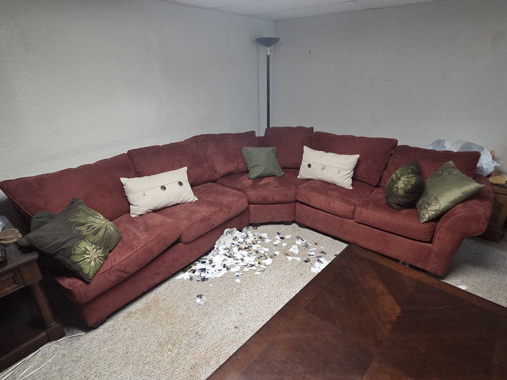 Large Suede Sectional
