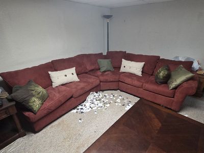 Large Suede Sectional