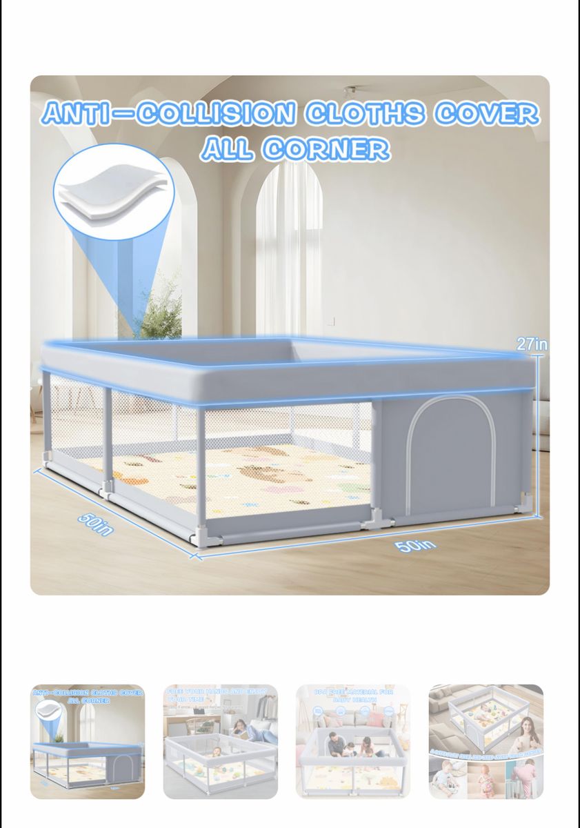 50x50 playpen with mat