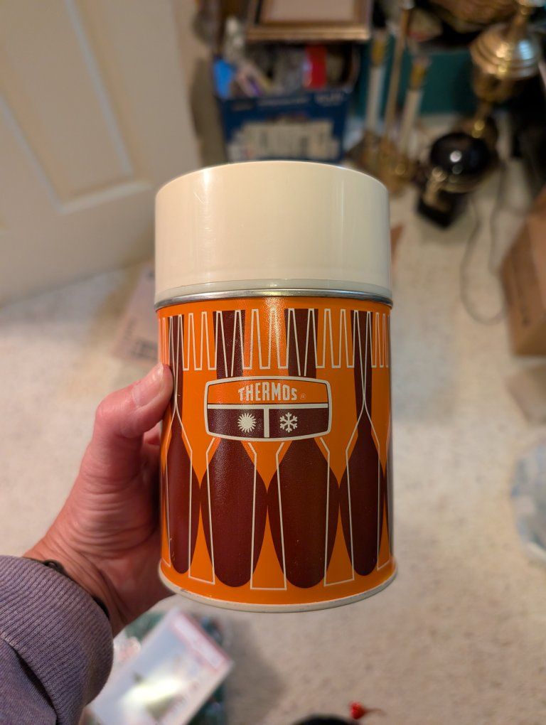 Vintage 1971 King-Seeley Thermos Co. 7063 Orange Brown Bottle Food Jar Brand New