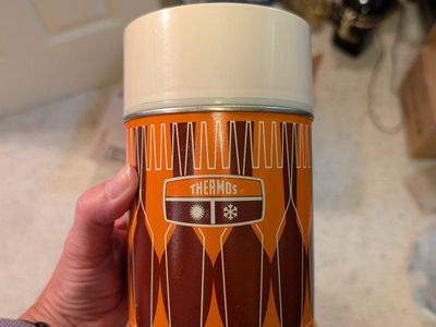 Vintage 1971 King-Seeley Thermos Co. 7063 Orange Brown Bottle Food Jar Brand New
