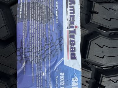 New 35x12.50r22 Ameritread RT Fittipaldi FA18 -44 8x170 Black Milled Ford F250 F350 Superduty F 250 350 8 lug 22x12 wheels tires