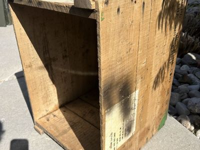 VINTAGE WOOD SOLID CRATE 1945