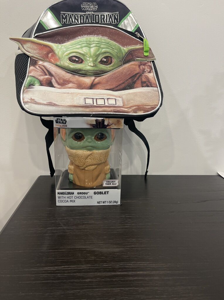 $12 For- Both Grogu backpack and goblet cup