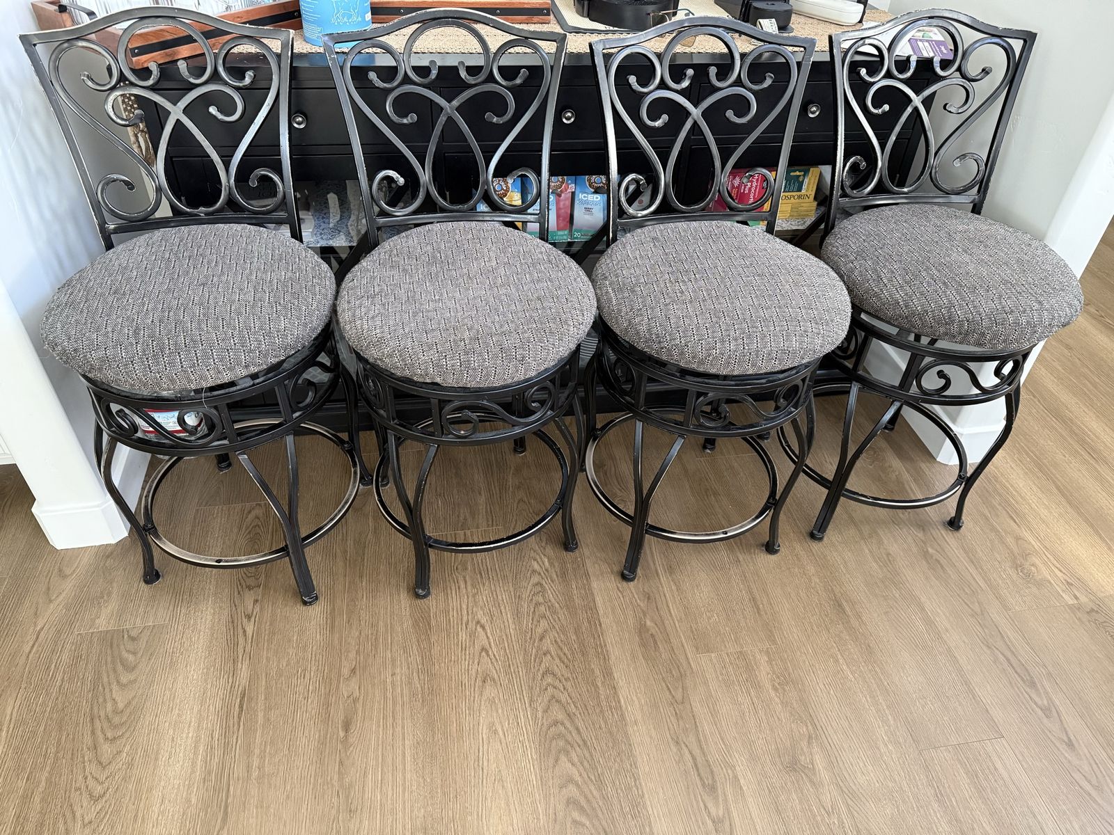 Used black/grey barstools (4)