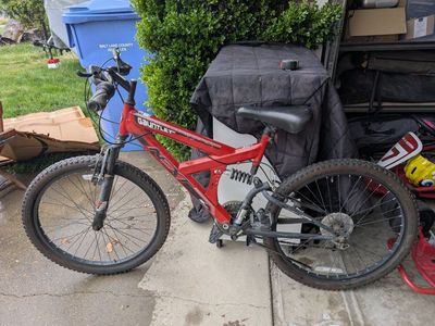 Gauntlet FSX Red Mountain Bike - Full Suspension, 24-inch Wheels