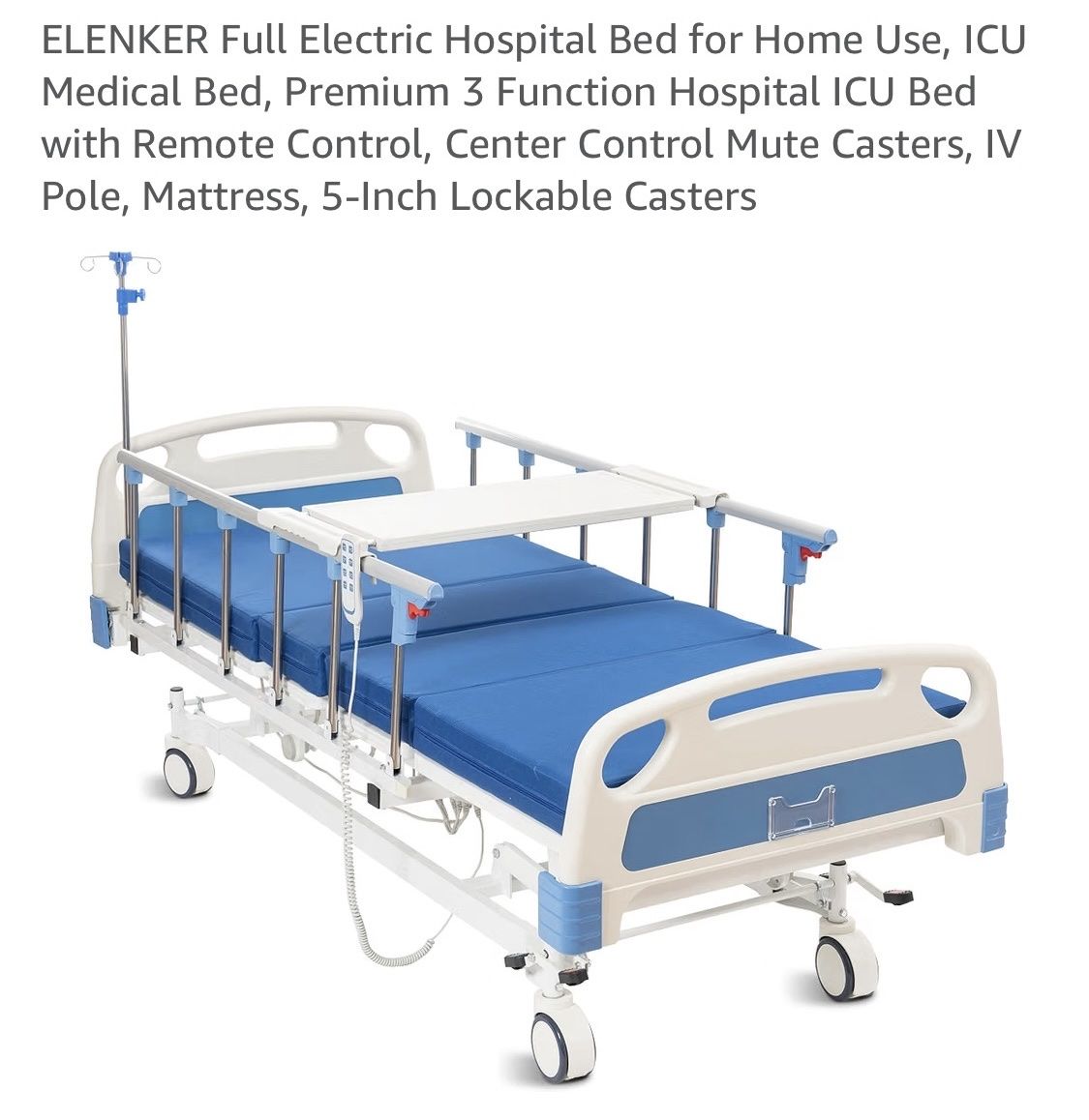 Elenker brand fully electric premium hospital bed, bought new only used for one week.