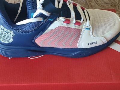 K-Swiss Men's Ultrashot Team Pickleball Shoes Size 8.5 Medium White/Blue/Coral
