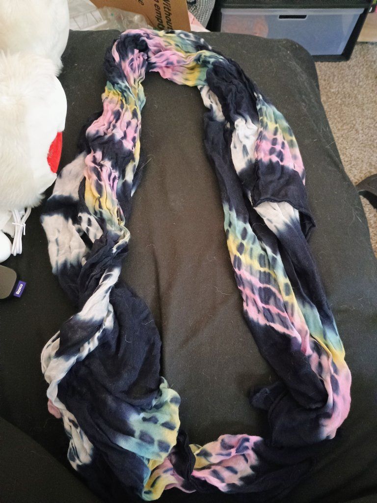 Multi-Color Tie-Dye Crinkle Infinity Scarf