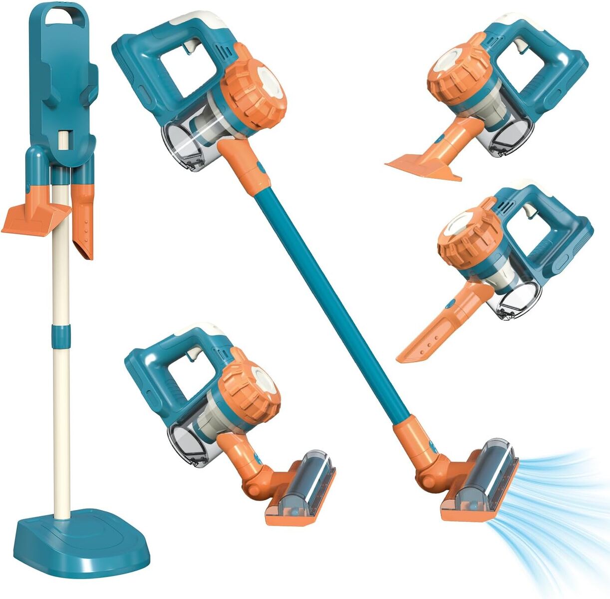 NEW 3-in-1 Kids Toy Vacuum That Really Works, aged 3+, Fun Kids Working Toy Vacuum Cleaner(Blue)