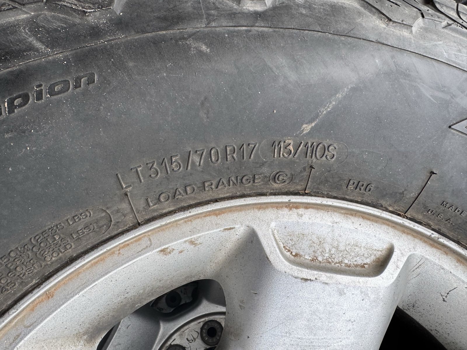 BFGoodrich All-Terrain T/A KO2 LT315/70R17 Tire with Alloy Wheel