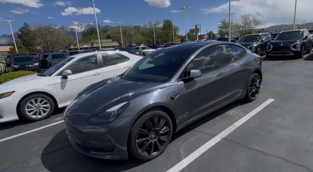 TESLA Aftermarket 20-inch True Turbine wheel in a satin black color.