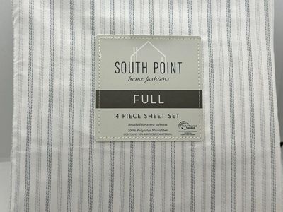 Full size sheet set gray stripes. Excellent condition used in a guest room