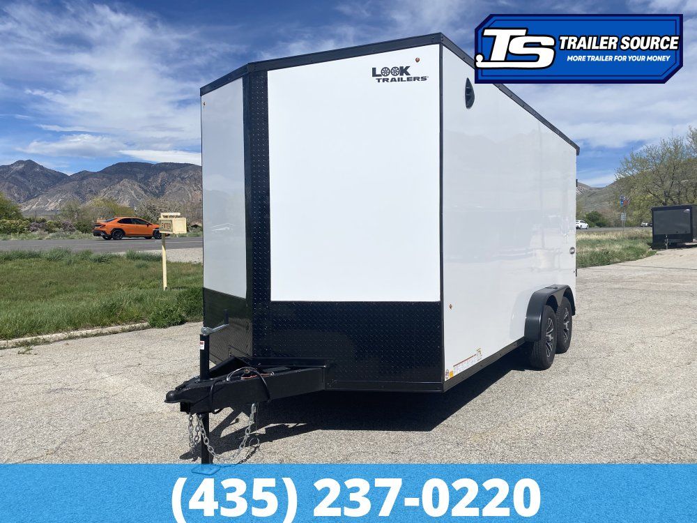 7.5x16 Look Element SE Enclosed Cargo Trailer - 7'0" Interior - 7K GVWR - .080 PolyCor, Alloy Wheels, Rear Spoiler w/ Load