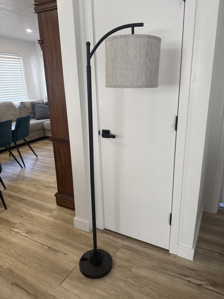 Floor Lamp With Gray Shade