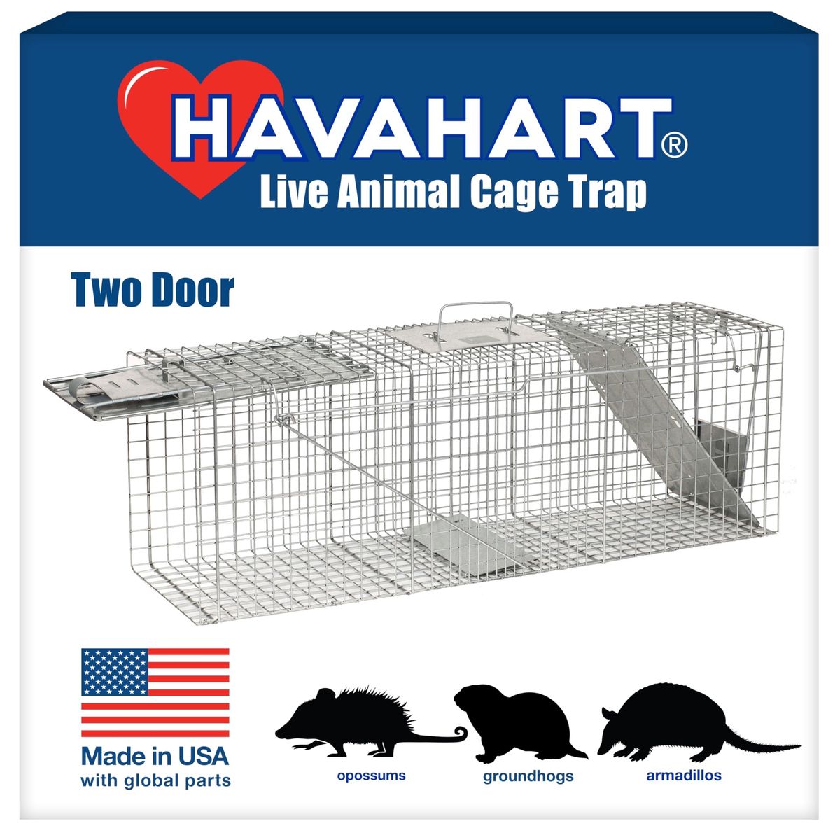 HAVAHART Two-Door Large Live Animal Cage Trap • 36" x 12" x 10" • for Raccoons, Opossums, Groundhogs