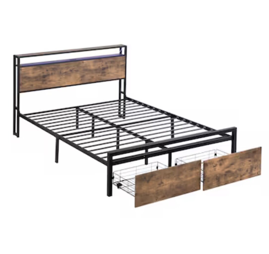 Queen bed frame and headboard