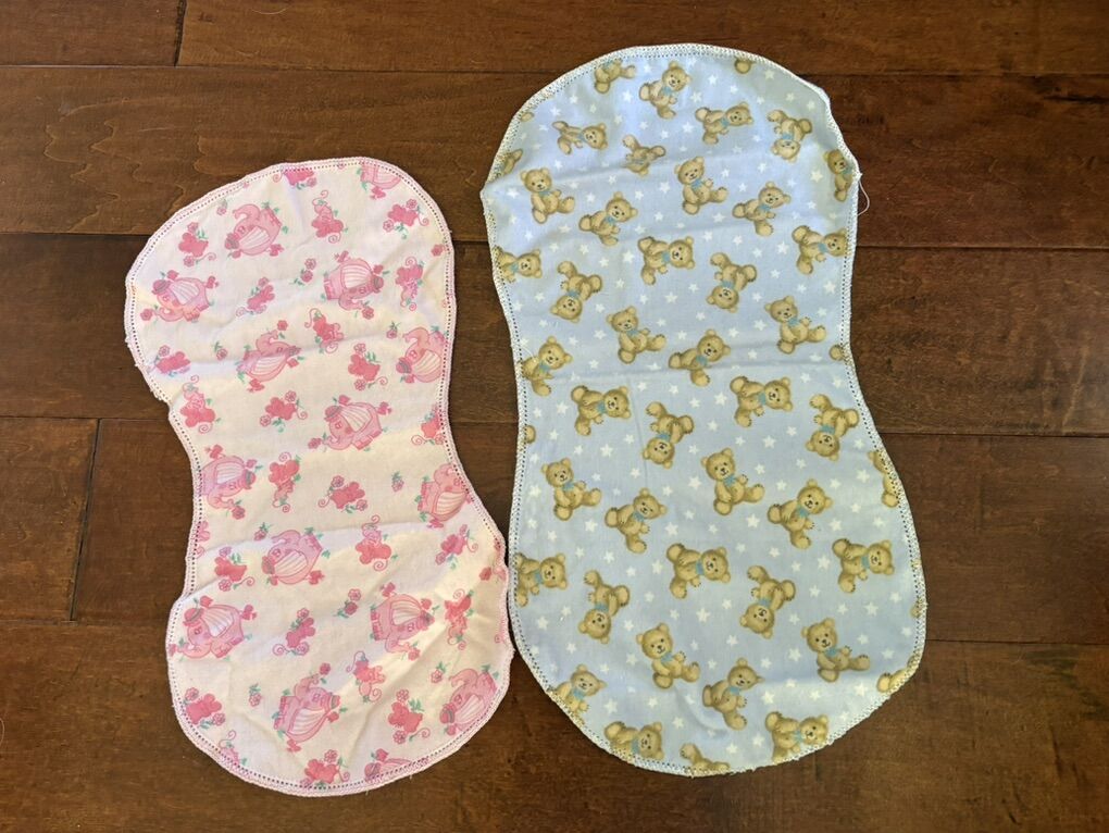 2 Soft Baby Burp Cloths Never Used