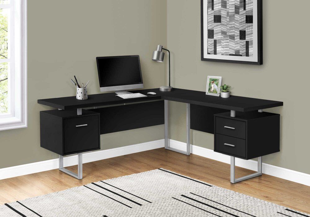 BRAND NEW Black 71" L-Shaped Computer Desk