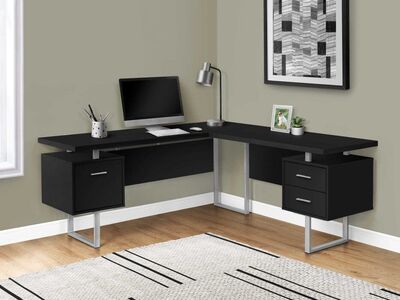 BRAND NEW Black 71" L-Shaped Computer Desk