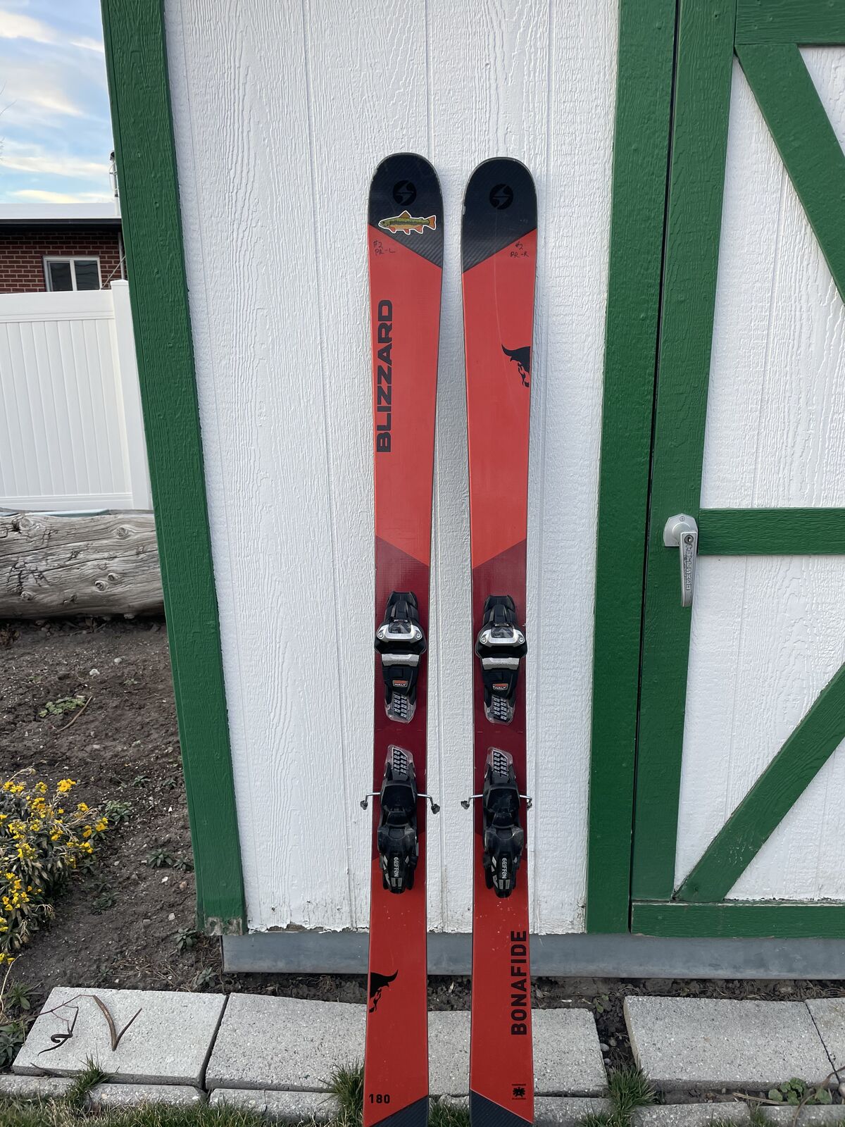 Used Blizzard Bonafide 180 cm. skis with Marker demo adjustable bindings