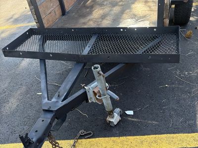 Utility Trailer - Black, Wood Paneling, Mesh Front Platform