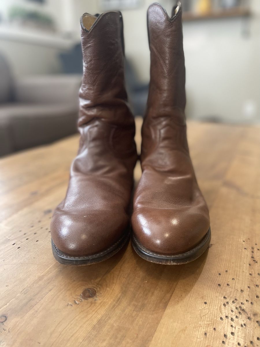Justin Men's Brown Leather Cowboy Boots - Size 12D