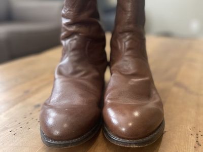 Justin Men's Brown Leather Cowboy Boots - Size 12D